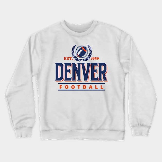 Vintage Denver Football Crest Crewneck Sweatshirt by funandgames